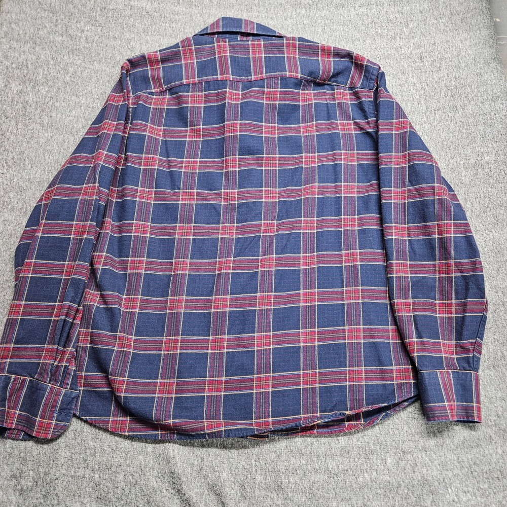 UNTUCKit Rosato Plaid Flannel Shirt Mens Large Navy Red 41001 Relaxed Fit Cotton - Picture 7 of 8